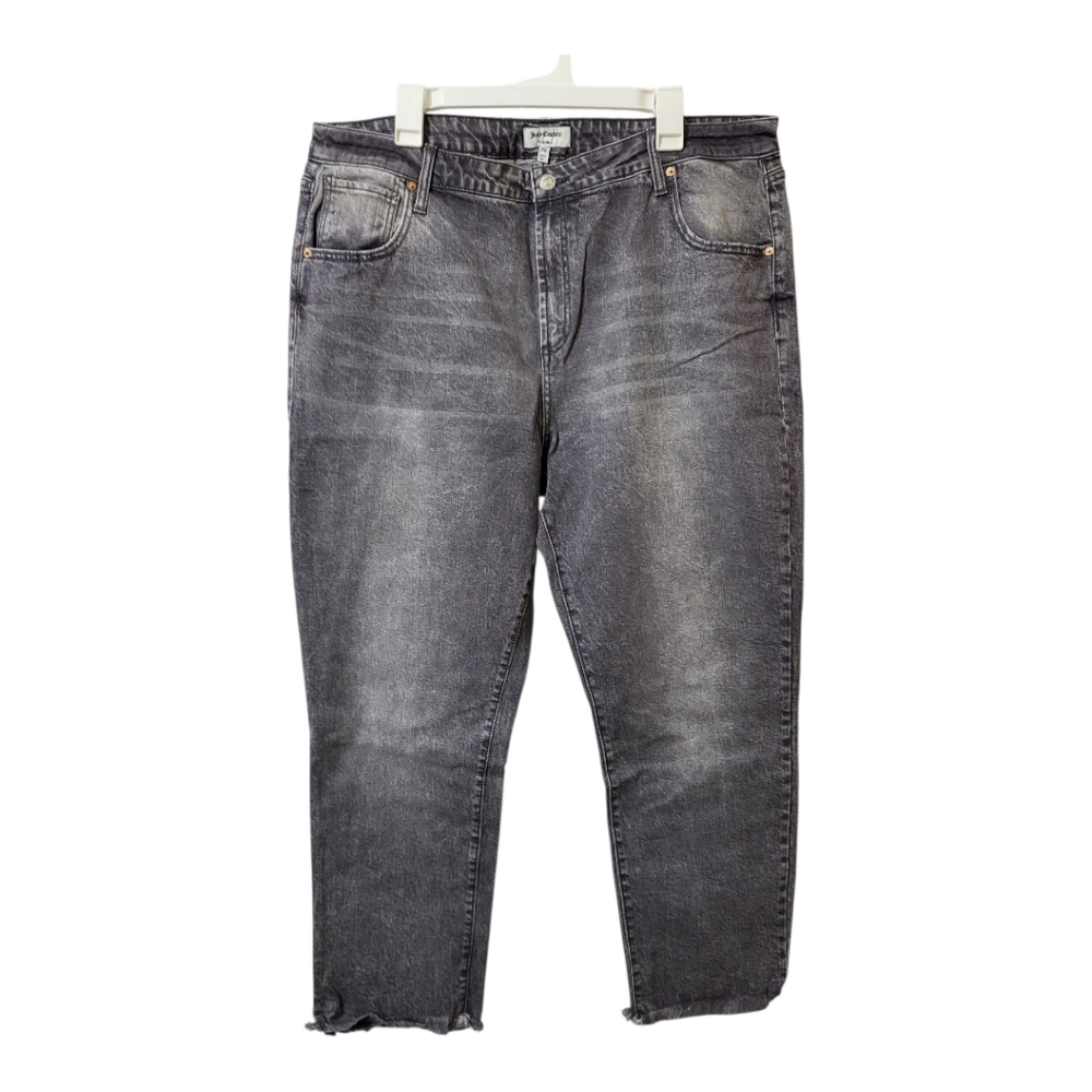💕Juicy Couture Womens Venice Grey Marble Wash Straight Leg Jeans Size 18w‎ New